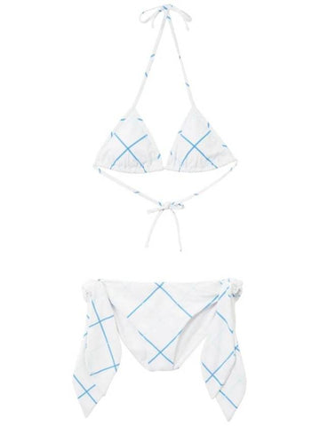 Check Tie Closure Bikini Set White - BURBERRY - BALAAN 1