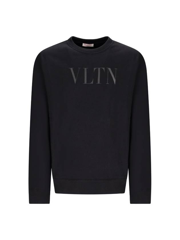 VLTN Logo Print Cotton Sweatshirt Black - VALENTINO - BALAAN 2