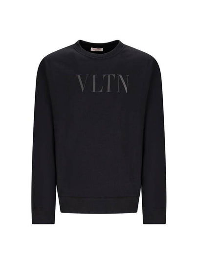 VLTN Logo Print Cotton Sweatshirt Black - VALENTINO - BALAAN 2