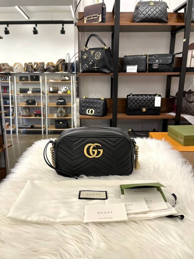 Daol Sangin Store GG Marmont Cross Bag Black 447632 Condition S - GUCCI - BALAAN 3