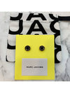 Medallion Stud Earrings Gold Black - MARC JACOBS - BALAAN.