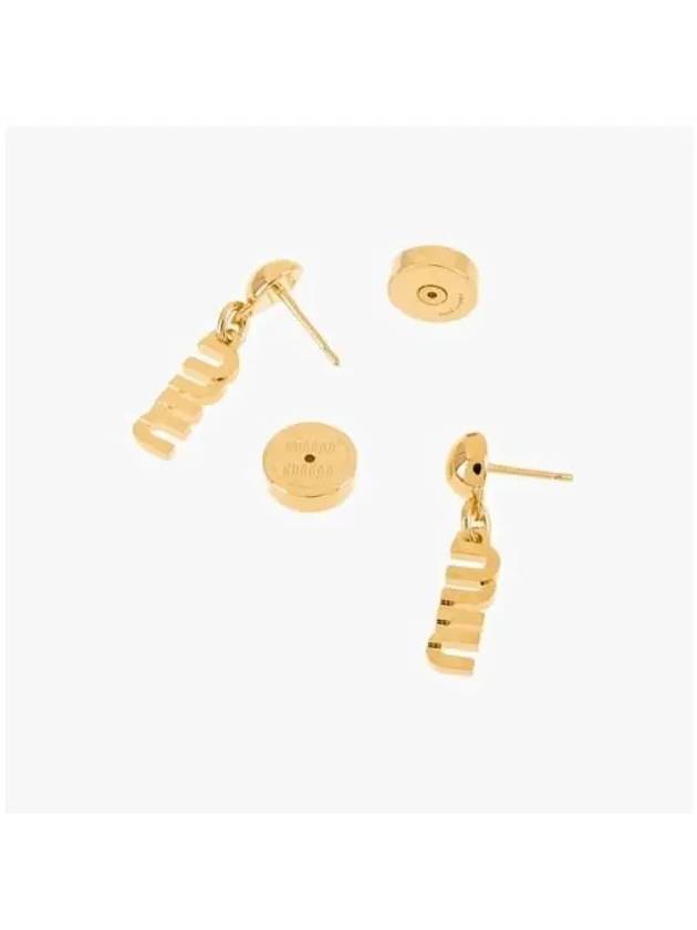 metal logo earrings gold - MIU MIU - BALAAN 6