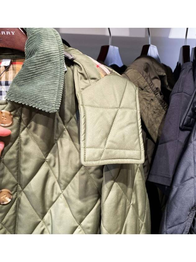 Dereham Long Quilted Parka Olive - BURBERRY - BALAAN 5