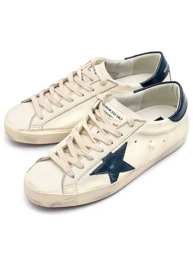 Superstar Beige Night Blue Heel Tab Sneakers - GOLDEN GOOSE - BALAAN 3