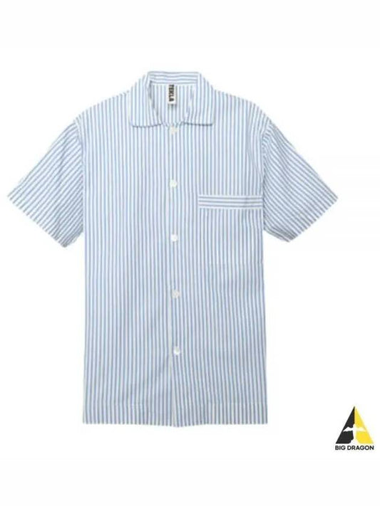 Poplin Pajamas Organic Cotton Short Sleeve Shirt Pin Stripe - TEKLA - BALAAN 2