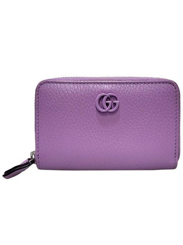 Women s 644412 GG Marmont purple color zipper wallet - GUCCI - BALAAN 1