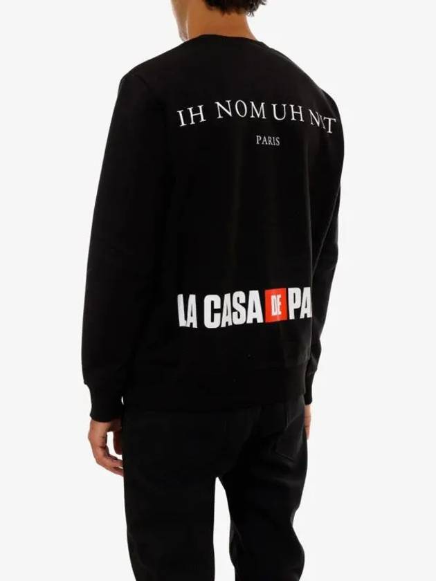 Men's Logo Print Crew Neck Black Sweatshirt NUW20296 009 - IH NOM UH NIT - BALAAN 4