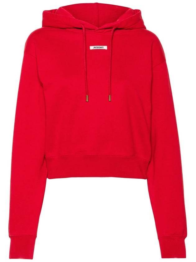 Le Sweatshirt Gros Grain Cotton Hoodie Red - JACQUEMUS - BALAAN 1