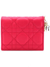 Lady Cannage Lambskin Mini Bicycle Wallet Pink - DIOR - BALAAN.