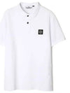 Pique Stretch Cotton Short Sleeve Polo Shirt White - STONE ISLAND - BALAAN 2