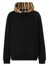 Check Hood Cotton Hoodie Black - BURBERRY - BALAAN 1