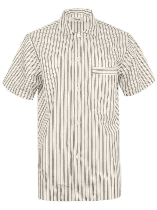 Poplin Pajamas Organic Cotton Short Sleeve Shirt Hopper Stripe - TEKLA - BALAAN 1