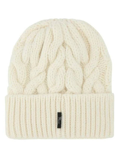 Grenoble Ivory Wool Beanie 3B000 09 M1172 - MONCLER - BALAAN 2