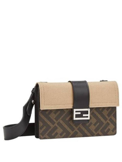 Men's Baguette Cross Bag Beige Brown - FENDI - BALAAN 2