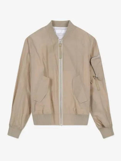 Logo Print Bomber Jacket Beige - HELMUT LANG - BALAAN 2