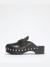 Studded Leather Cloak Mule Black - PRADA - BALAAN 2