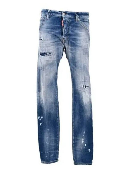 Distressed Washed Slim Jeans Blue - DSQUARED2 - BALAAN 2