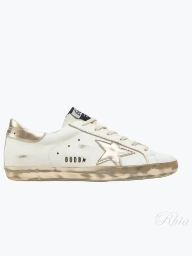 Women's Gold Sparkle Foxing Metal Stud Lettering Superstar Low Top Sneakers White - GOLDEN GOOSE - BALAAN 2