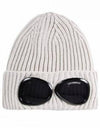 Goggle Lens Beanie White - CP COMPANY - BALAAN.