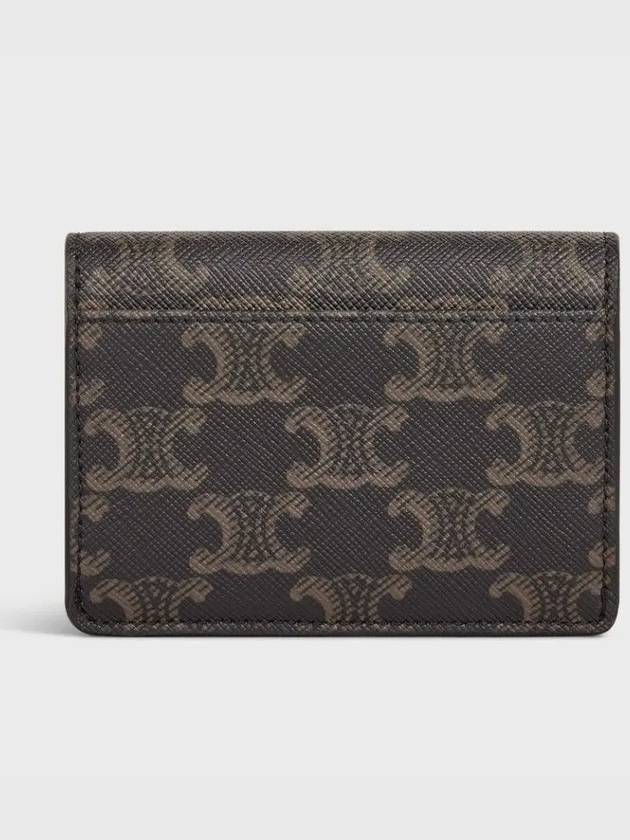 Triomphe Canvas Flap Card Holder Tan Brown - CELINE - BALAAN 9