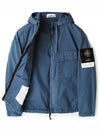 Cotton Twill Stretch Hooded Jacket Avio Blue - STONE ISLAND - BALAAN 8