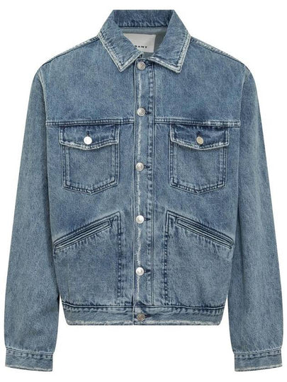 Jango Embroidered Logo Denim Jacket Blue - ISABEL MARANT - BALAAN 2