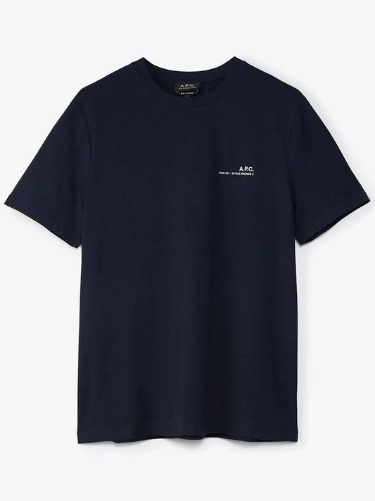 Men's Item Logo Cotton Short Sleeve T-Shirt Navy - A.P.C. - BALAAN 2