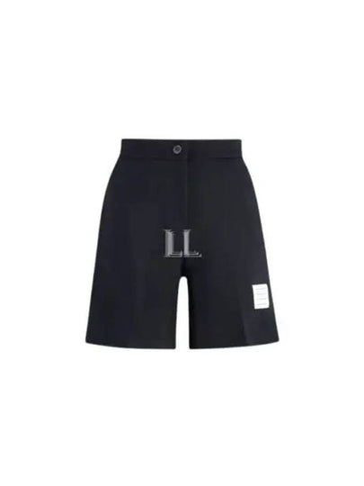 High Waisted Wool Shorts Navy - THOM BROWNE - BALAAN 2