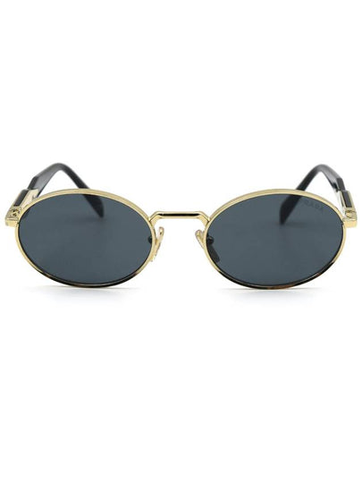 Eyewear Logo Round Sunglasses Dark Drey Gold - PRADA - BALAAN 2