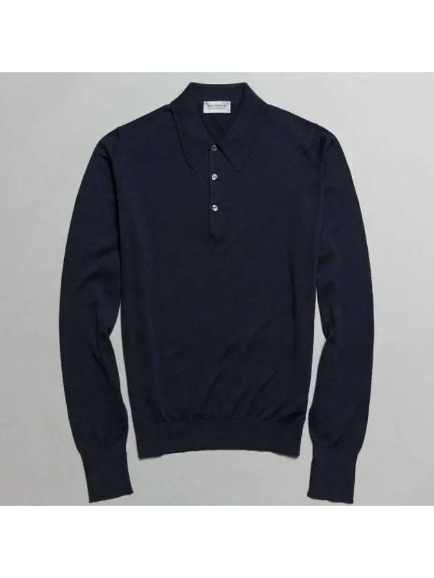 IDomestic ShippingI Finchley Navy Polo Knit kr 205016 - JOHN SMEDLEY - BALAAN 1