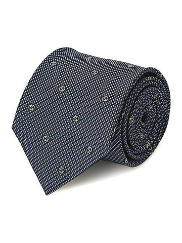 GG Dot Pattern Silk Tie Navy - GUCCI - BALAAN 1