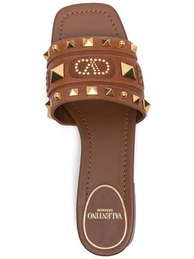 Valentino Garavani Sandals Leather Brown - VALENTINO - BALAAN 3