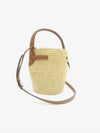 Big Bag Nano Raffia And Calfskin Bucket Bag Natural - CELINE - BALAAN 3