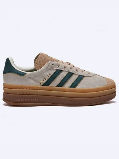 Women's Gazelle Bold Low Top Sneakers Cream White Green - ADIDAS - BALAAN 2