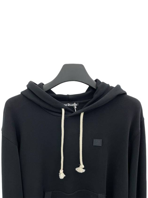 Face Patch Cotton Hoodie Black - ACNE STUDIOS - BALAAN 4