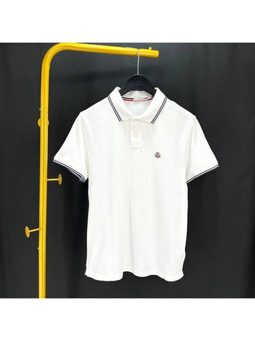 Short sleeve collared t shirt white L size - MONCLER - BALAAN 1