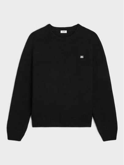 Triomphe crew neck wool cashmere knit top black - CELINE - BALAAN 2