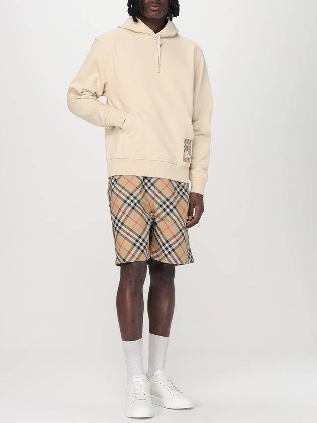 Check Label Cotton Hoodie Nutmeg - BURBERRY - BALAAN 3