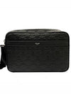 Medium Calfskin Triomphe Embossed Messenger Bag Black - CELINE - BALAAN 2