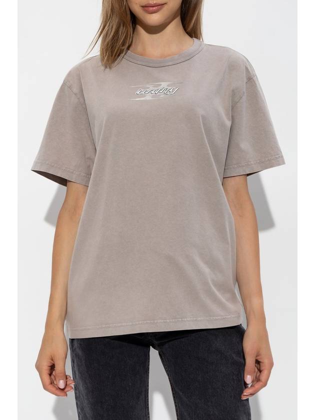 T By Alexander Wang Logo T-shirt, Women's, Grey - ALEXANDER WANG - BALAAN 3