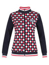 Women s Argyle Pattern Full Zip Up Jumper JB4A843W - LUX GOLF - BALAAN 1