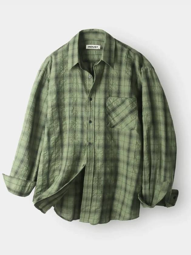 Breed Wrinkle Check Shirt Khaki - INDUST - BALAAN 4