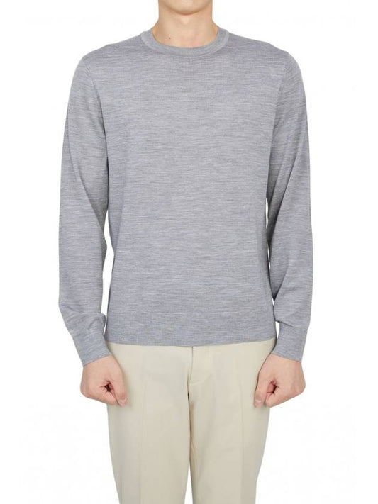 Crew Neck Wool Knit Top Grey - THEORY - BALAAN 2