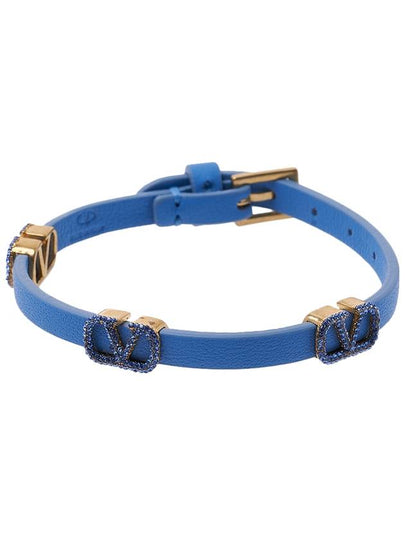 V Logo Signature Bracelet Blue - VALENTINO - BALAAN 2