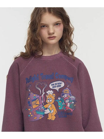 Delight Bear Raglan Pigment Sweatshirt Dusty Pink - CPGN STUDIO - BALAAN 1