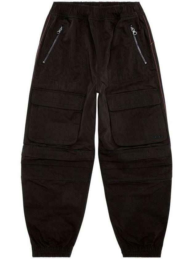 PMIRT Nylon Twill Cargo Track Pants Black - DIESEL - BALAAN 1