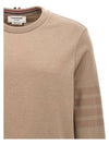 Classic Loopback Tonal 4 Bar Crewneck Knit Top Beige - THOM BROWNE - BALAAN 5