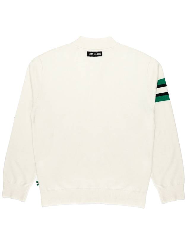 Signature line cashmere knit zipup UNISEX WHITE TMFCN60411 - TRIMERE - BALAAN 3