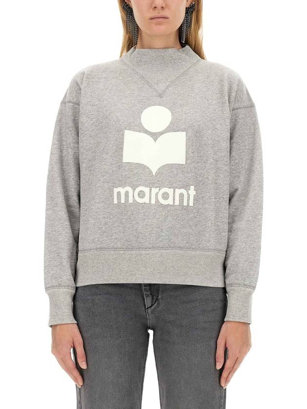 Moby Logo Print Sweatshirt Grey - ISABEL MARANT ETOILE - BALAAN 2