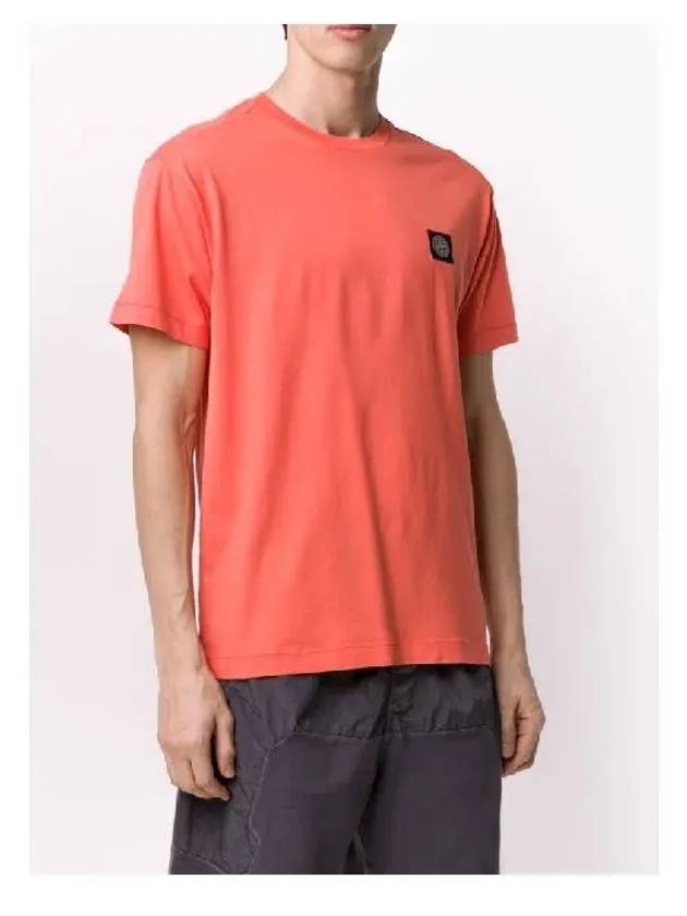 Logo Patch Short Sleeve T-Shirt Orange - STONE ISLAND - BALAAN 5